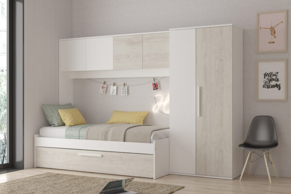 Compact bed with wardrobe Artik