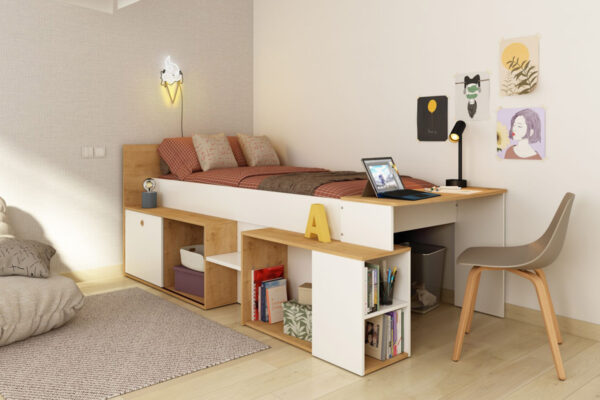 Single bed with desk Gaby