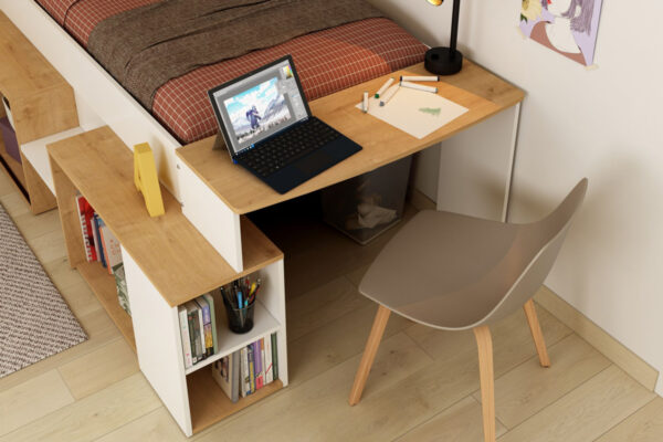 Single bed with desk Gaby - Image 3