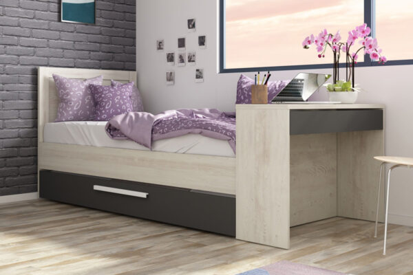 Reversible Compact bed with desk Shipley - Image 2