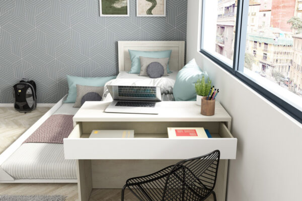 Reversible Compact bed with desk Shipley - Image 3