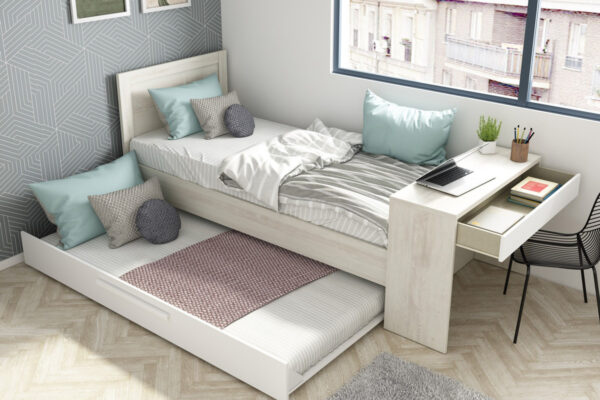 Reversible Compact bed with desk Shipley - Image 4